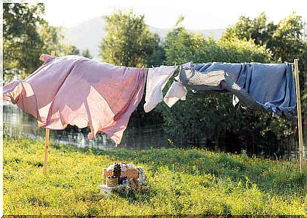 Clothes dry outside