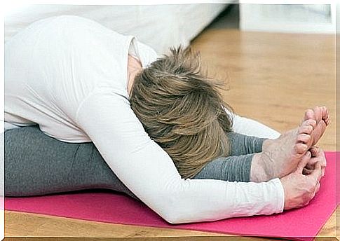 Woman stretching out