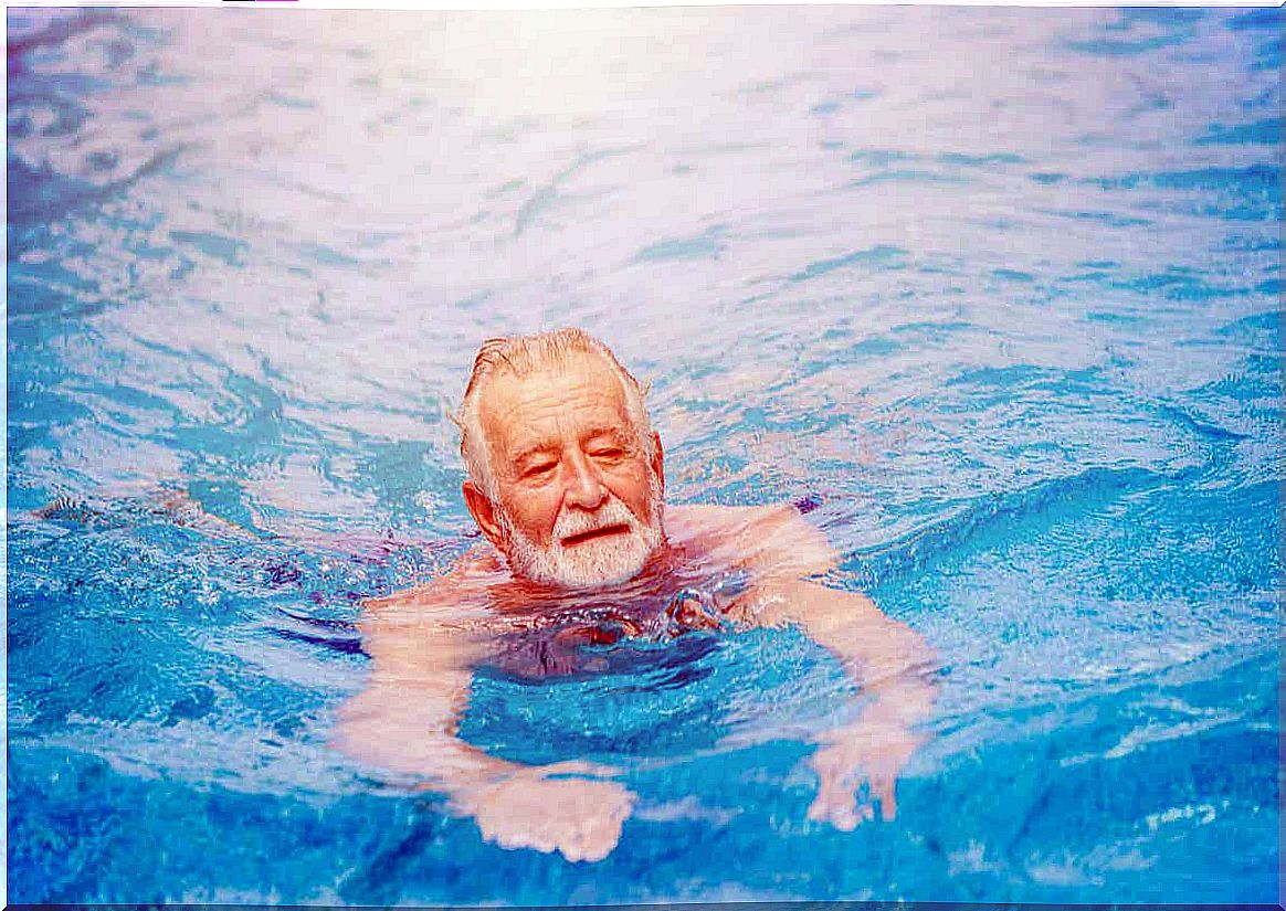 Swimming is a beneficial part of the training plan for the elderly