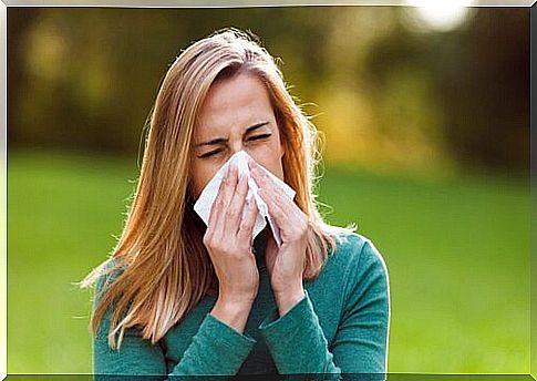 Woman with allergies