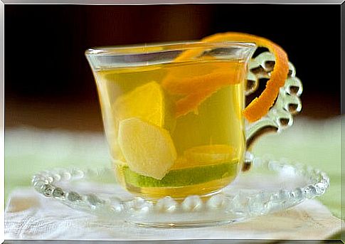 Tea with orange and lime