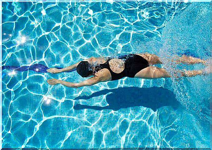 Woman swimming