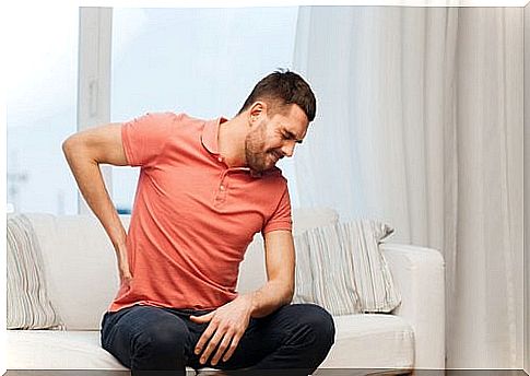 Man has back pain