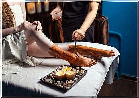 Foot treatment at salon