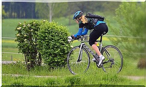 Woman on bicycle