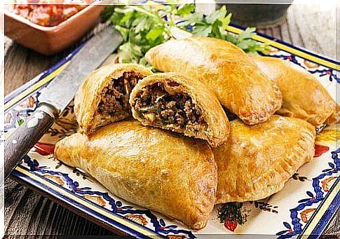 Homemade chicken or beef empanada