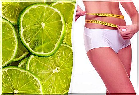 Lime and a woman standing with measuring tape around her waist