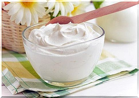 Bowl with yogurt