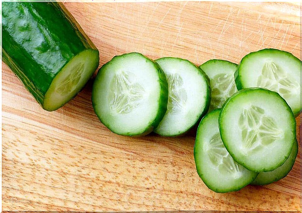 Sliced ​​cucumber