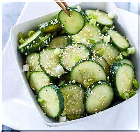 Cucumber is often used in salads and similar dishes