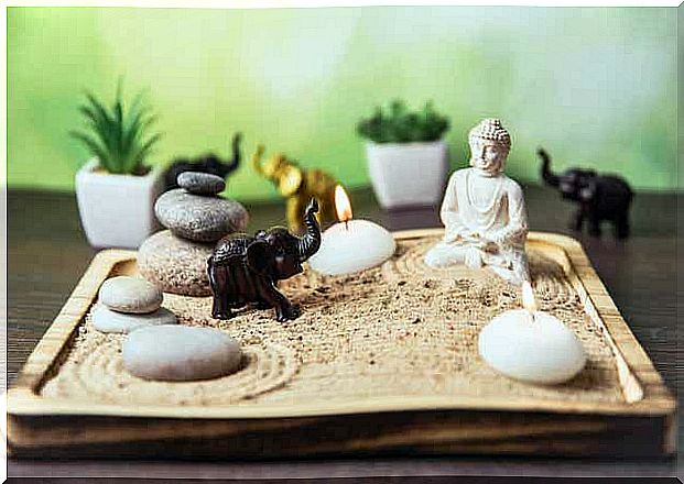 Example of small zen gardens